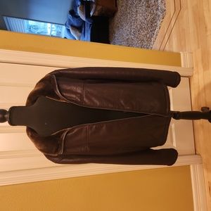 Men's Lg. Kenneth Cole Reaction faux fur lined brown jacket Excellent condition